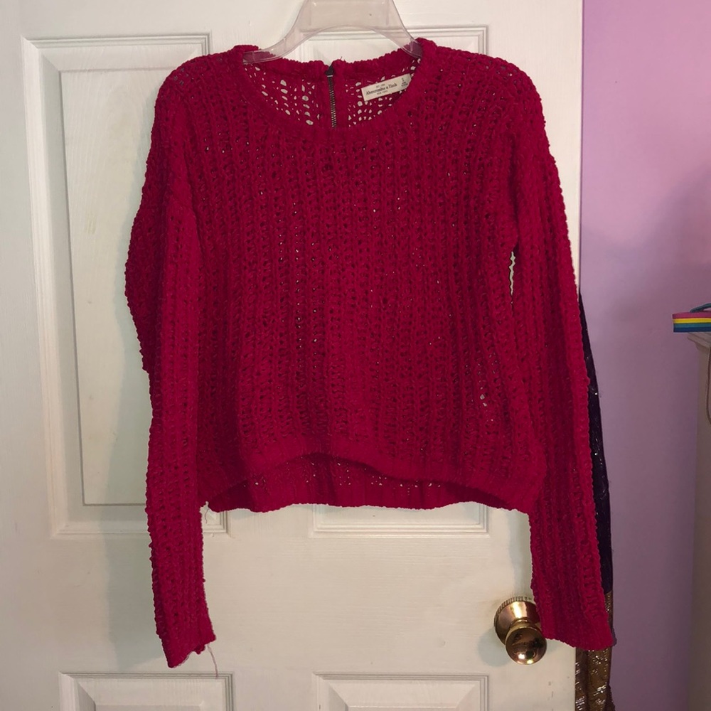 Pink Chunky Sweater with accent zipper